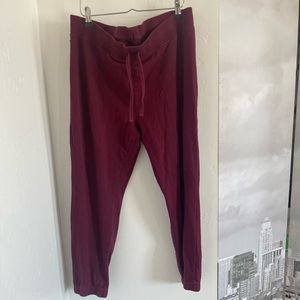 Calia By Carrie Underwood Jogger Sweatpants Womens Size L Sporty Burgundy Red
